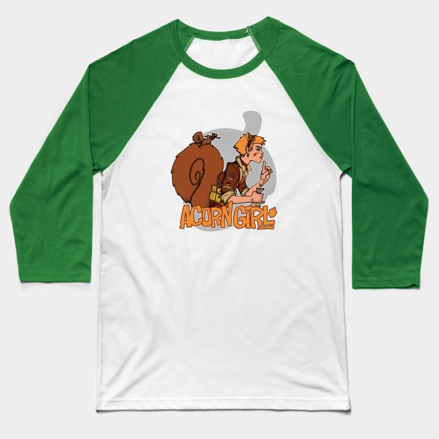 Acorn Girl Baseball T-Shirt by SwittCraft